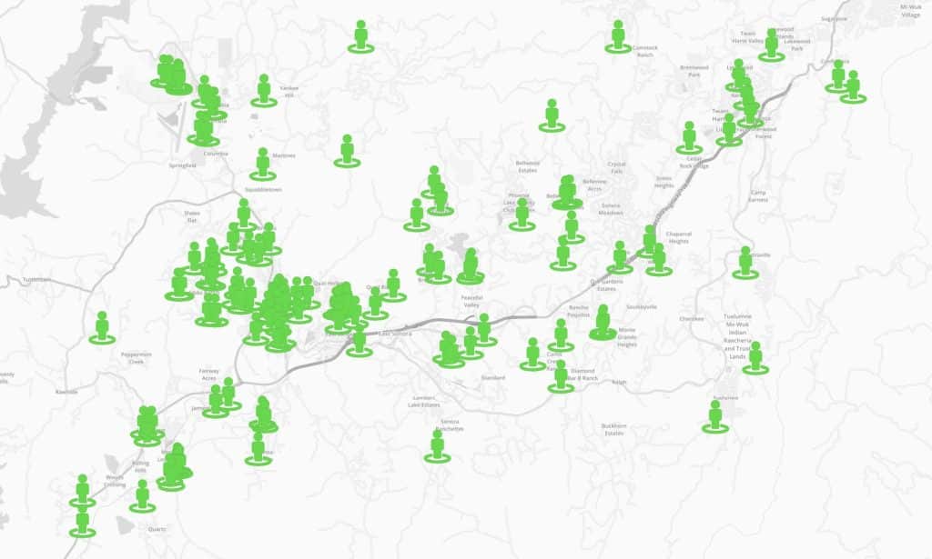 Yard care service areas map